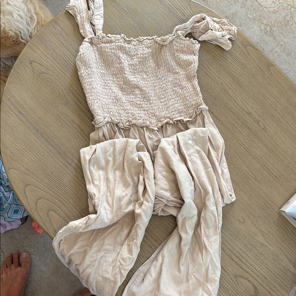 Love Tree Cream Jumpsuit